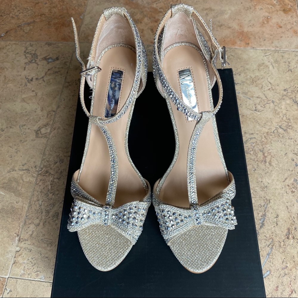 INC Silver Sparkle Heels - Size 9, never worn!